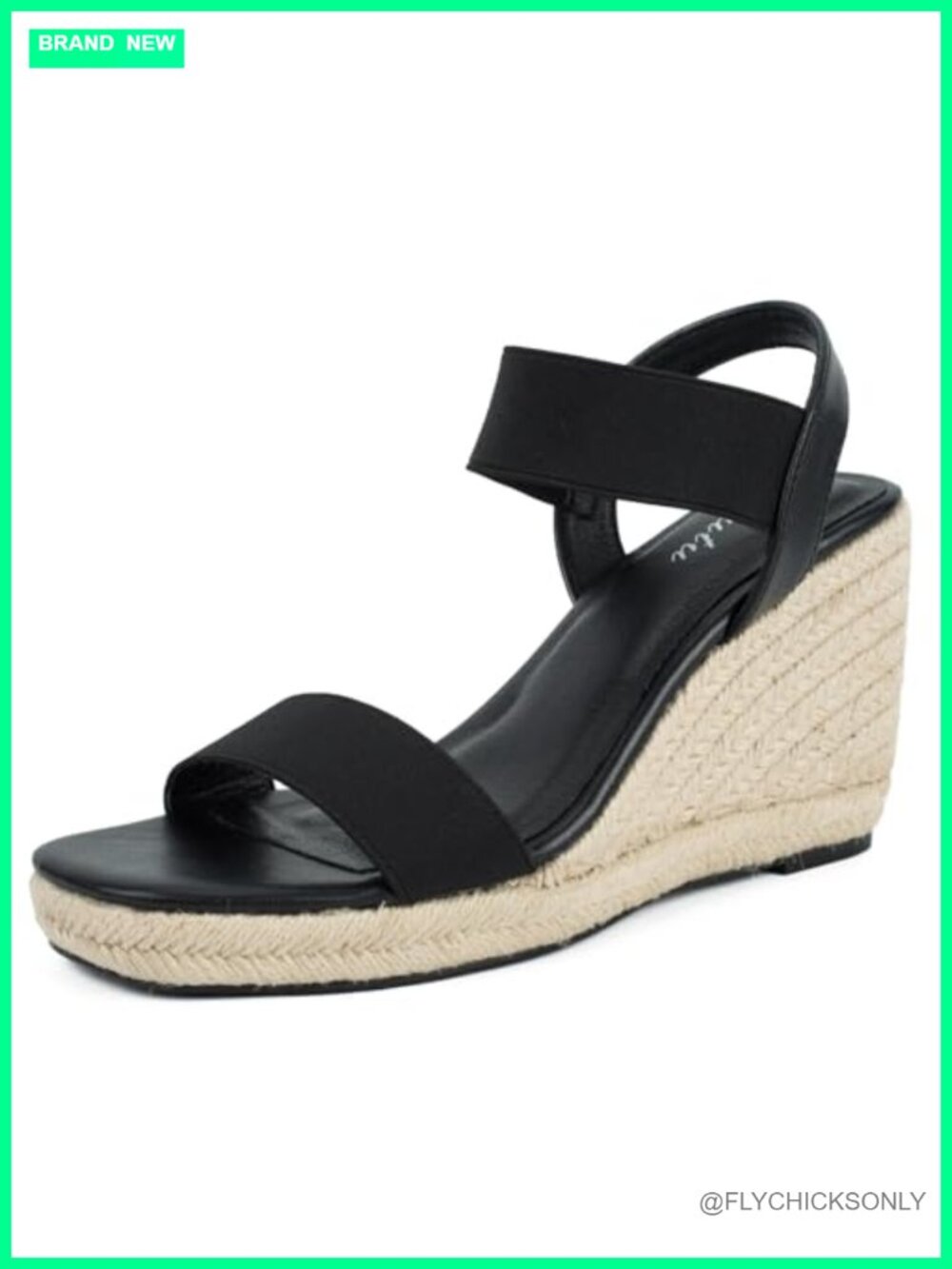 Faux Leather Espadrille Platform Wedge Sandals Open Toe Ankle Strap